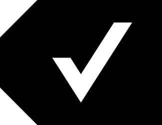 TK Verified Label icon. Black tag shape with a white checkmark in center.